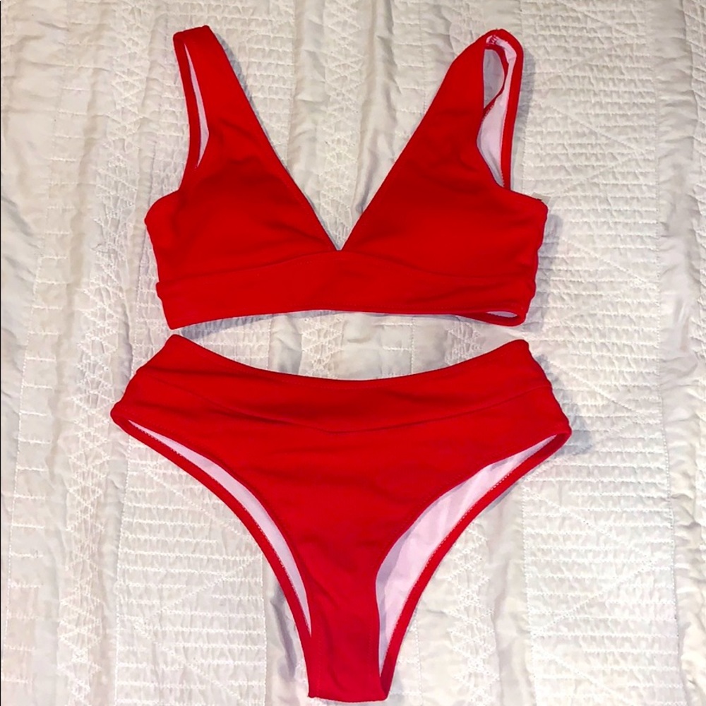 SHEIN Red Two Piece Bikini
